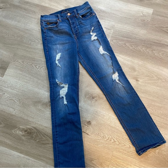 Level 99 Distressed Blue High Waist Jeans - Picture 2 of 12